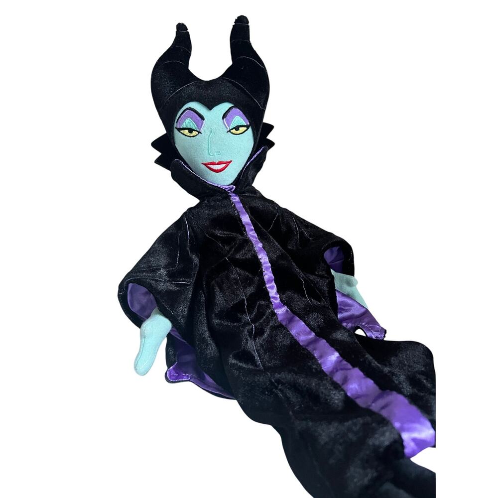Disney Maleficent Plush Hand Puppet 18” Sleeping Beauty Villain Black Purple